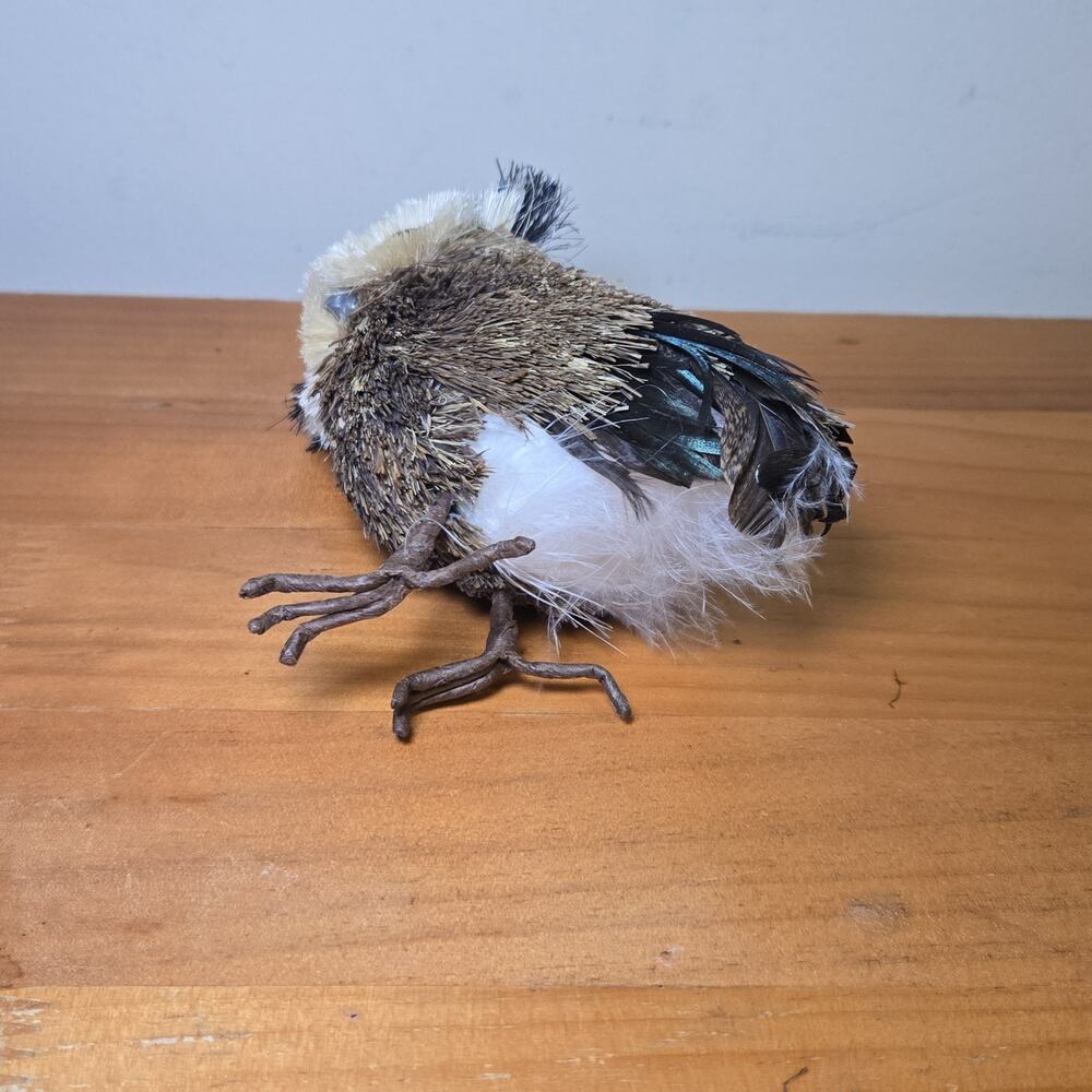Vintage Sisal Brush Owl Cottagecore Figurine 3.5" Woodland Boho Decor‎ - Picture 7 of 8